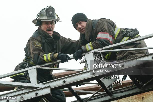 The One That Matters Most" Episode 616 -- Pictured: Gary Cole as Chief Carl Grissom, Taylor Kinney as Kelly Severide --
