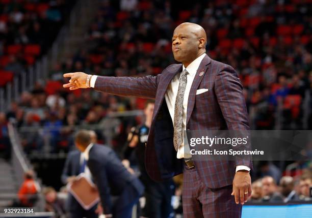 Head Coach Mike Anderson of the Arkansas Razorbacks during the NCAA Division I Men's Basketball First Round game between the Arkansas Razorbacks and...