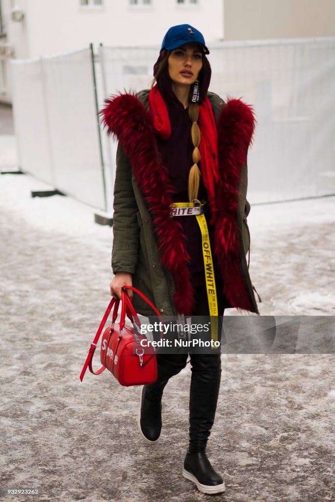 Street Style Mercedes Benz Fashion Week Russia Fall/Winter 2018/19 - Day 6 in Moscow