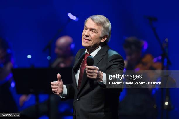 Salvatore Adamo performs at L'Olympia on March 16, 2018 in Paris, France.