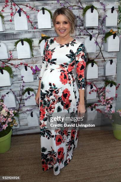 Personality Ali Fedotowsky poses at Hallmark's "Home & Family" at Universal Studios Hollywood on March 16, 2018 in Universal City, California.