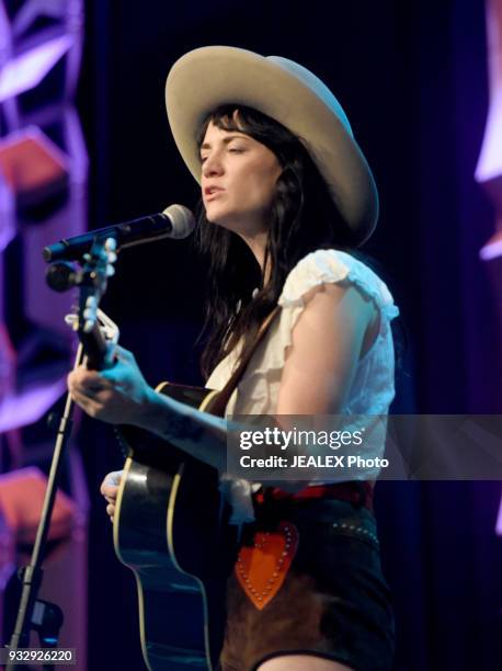 Nikki Lane performs at Radio Day Stage during SXSW at Radio Day Stage on March 16, 2018 in Austin, Texas.