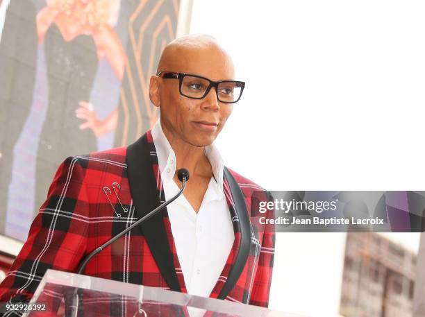 RuPaul attends his Star ceremony on The Hollywood Walk Of Fame on March 16, 2018 in Hollywood, California.