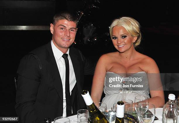 Jennifer Ellison and Robbie Tickle attend Ronan Keating's fourth annual Emeralds and Ivy Ball in aid of Cancer Research UK at Battersea Evolution on...