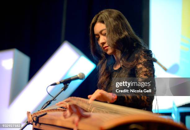 Luna Lee performs onstage at Friday International Artist Showcase at Flatstock during SXSW at Austin Convention Center on March 16, 2018 in Austin,...