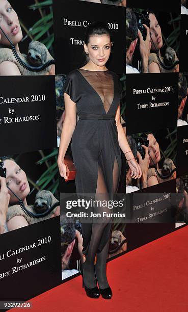 Daisy Low attends the cocktail reception for the launch of the 2010 Pirelli Calendar at Old Billingsgate Market on November 19, 2009 in London,...