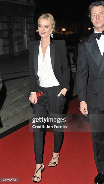 Eva Herzigova attends the cocktail reception for the launch of the 2010 Pirelli Calendar at Old Billingsgate Market on November 19, 2009 in London,...