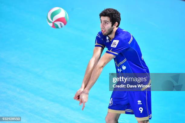 Valentin Bouleau of Paris during the Ligue A match between Paris Volley and Tourcoing on March 16, 2018 in Paris, France.