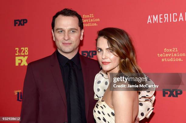 Matthew Rhys and Keri Russell attend "The Americans" Season 6 Premiere at Alice Tully Hall, Lincoln Center on March 16, 2018 in New York City.