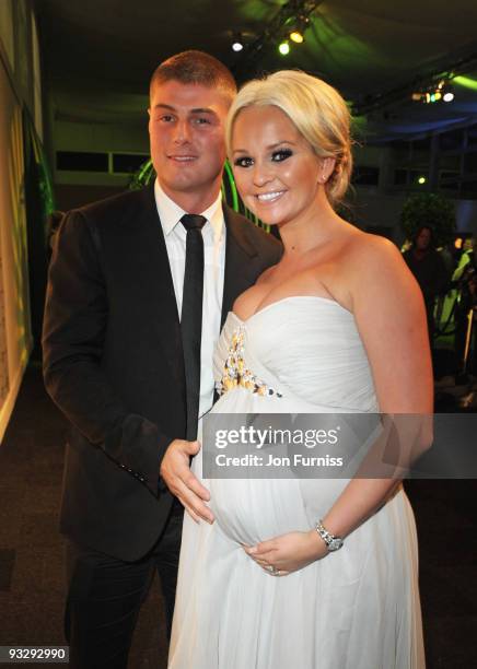 Jennifer Ellison and Robbie Tickle attend Ronan Keating's fourth annual Emeralds and Ivy Ball in aid of Cancer Research UK at Battersea Evolution on...