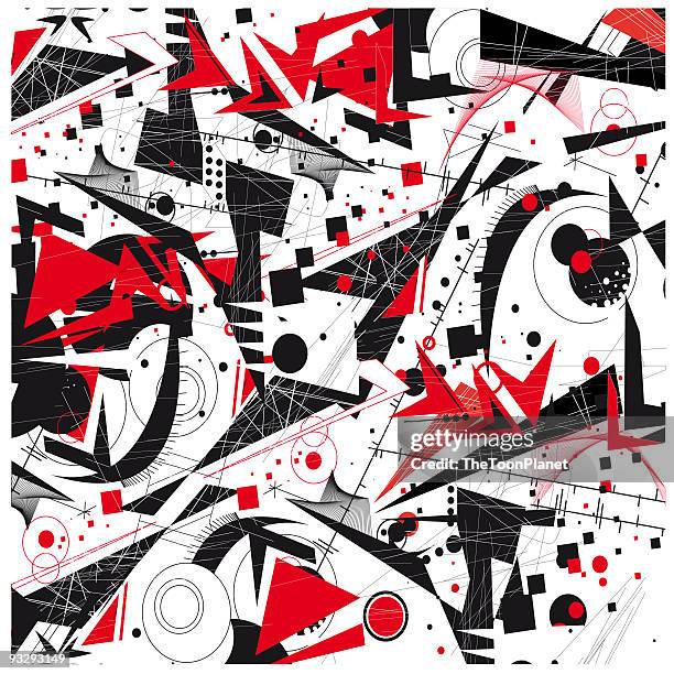 constructivism abstract background - cubisme stock illustrations