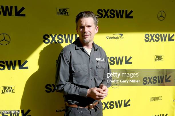 Ethan Hawke attends the premiere of the new film "Blaze" at the Paramount Theatre during South By Southwest on March 16, 2018 in Austin, Texas.