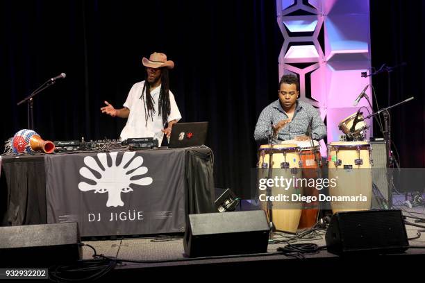 Jigue and El Menor perform at the International Day Stage during SXSW at Lustre Pearl on March 16, 2018 in Austin, Texas.