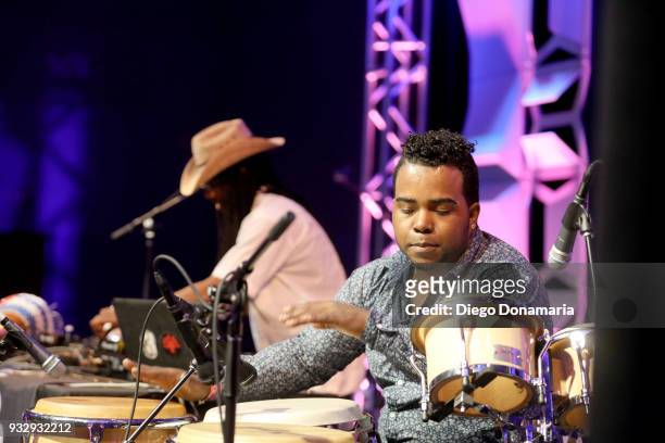 Jigue and El Menor perform at the International Day Stage during SXSW at Lustre Pearl on March 16, 2018 in Austin, Texas.