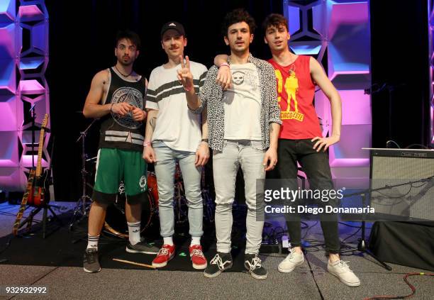 Capitan Jimmy, Ponz, Marcelo and Matteo of Espana Circo Este pose for a photo at the International Day Stage during SXSW at Lustre Pearl on March 16,...