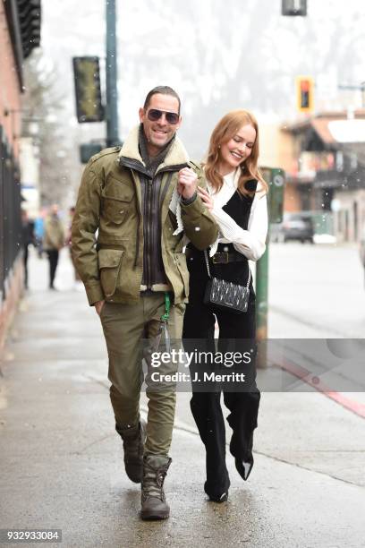 Actress Kate Bosworth and her husband Michael Polish are seen around Sun Valley, ID at the 2018 Sun Valley Film Festival - Day 3 on March 16, 2018 in...