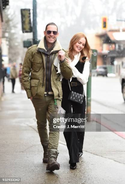 Actress Kate Bosworth and her husband Michael Polish are seen around Sun Valley, ID at the 2018 Sun Valley Film Festival - Day 3 on March 16, 2018 in...