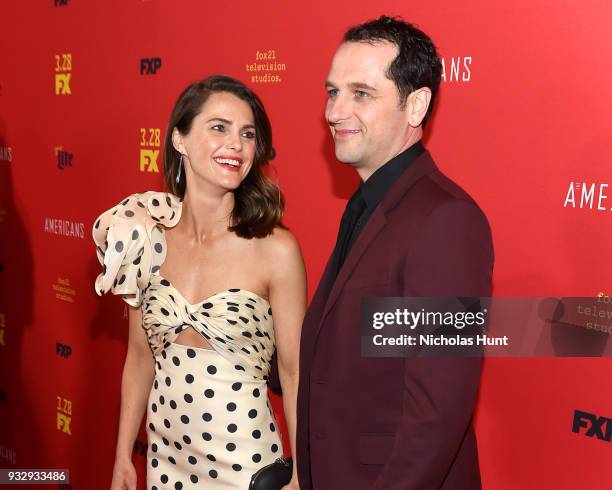 Actors Keri Russell and Matthew Rhys attend "The Americans" Season 6 Premiere at Alice Tully Hall, Lincoln Center on March 16, 2018 in New York City.