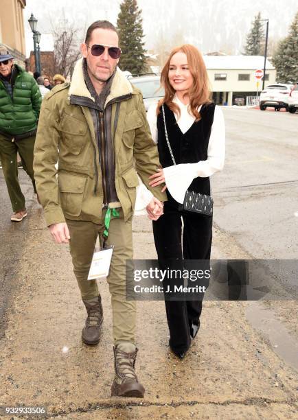 Actress Kate Bosworth and her husband Michael Polish are seen around Sun Valley, ID at the 2018 Sun Valley Film Festival - Day 3 on March 16, 2018 in...