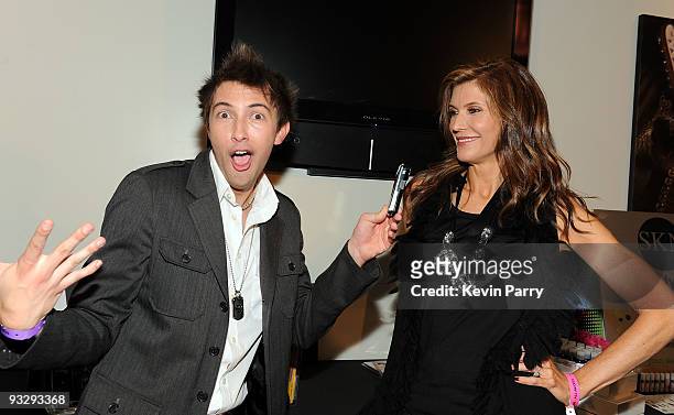 Actor David Lehre and tv personality Julie Moran attend the American Music Awards luxury lounge held at Nokia Theatre L.A. Live on November 21, 2009...
