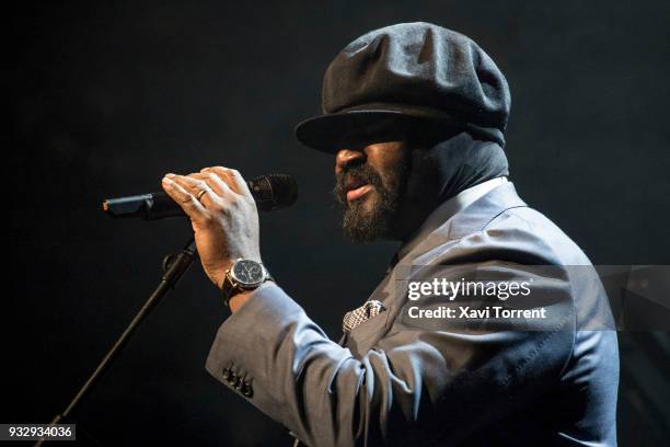 Gregory Porter performs in concert at Gran Teatre del Liceu during the Suite Festival on March 16, 2018 in Barcelona, Spain.