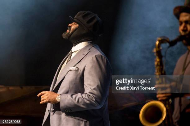 Gregory Porter performs in concert at Gran Teatre del Liceu during the Suite Festival on March 16, 2018 in Barcelona, Spain.