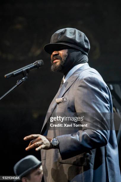 Gregory Porter performs in concert at Gran Teatre del Liceu during the Suite Festival on March 16, 2018 in Barcelona, Spain.