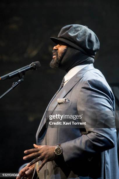 Gregory Porter performs in concert at Gran Teatre del Liceu during the Suite Festival on March 16, 2018 in Barcelona, Spain.