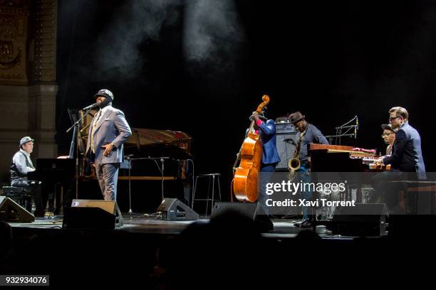 Gregory Porter performs in concert at Gran Teatre del Liceu during the Suite Festival on March 16, 2018 in Barcelona, Spain.