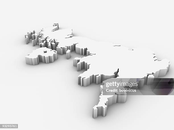 a white 3d rendered image of the united kingom - britain map stock pictures, royalty-free photos & images