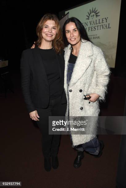Actresses Jeanne Tripplehorn and Demi Moore during the 2018 Sun Valley Film Festival - Coffee Talk with Jeanne Tripplehorn on March 16, 2018 in Sun...