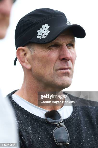 Assistant coach John Plumtree of the Hurricanes looks on during the development squad trial match between the Hurricanes and the Blues at Evans Bay...