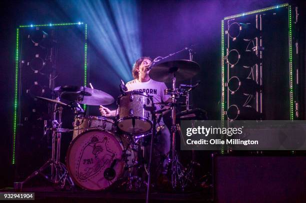 Grant Hutchison of Frightened Rabbit performs onstage at O2 Forum Kentish Town on March 16, 2018 in London, England.