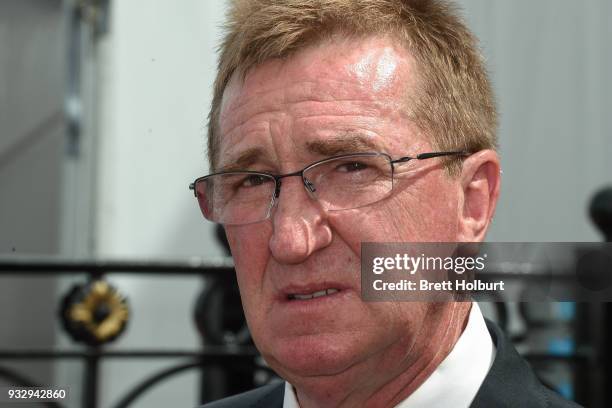 Steve Richards after winning the St Vincent's Hospital - 125 Years Handicap at Flemington Racecourse on March 17, 2018 in Flemington, Australia.