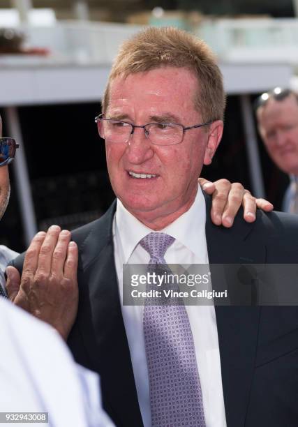 Trainer Steve Richards after the win of Holbien in Race 2 during Melbourne Racing at Flemington Racecourse on March 17, 2018 in Melbourne, Australia.