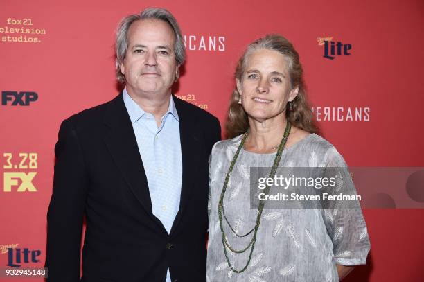 Graham Yost and Connie F. Yost attend the 'The Americans' Season 6 Premiere at Alice Tully Hall, Lincoln Center on March 16, 2018 in New York City.