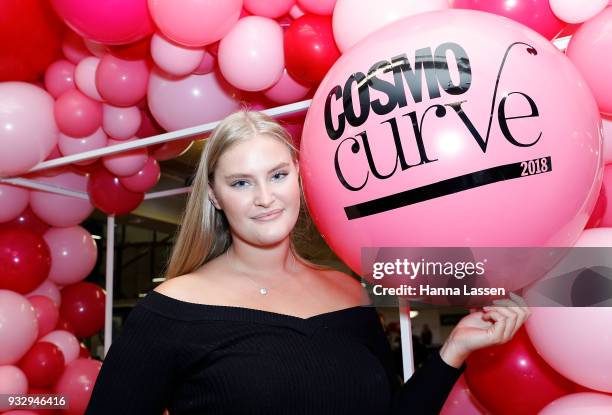 The winner of Cosmo Curve Casting with Robyn Lawley, Sarah Bolt poses at Cosmo Curve on March 17, 2018 in Sydney, Australia.