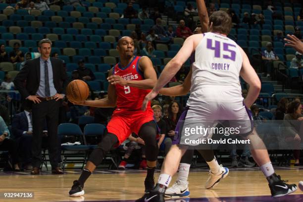 Williams of the Agua Caliente Clippers looks to pass against the Reno Bighorns during an NBA G-League game on March 16, 2018 at the Reno Events...