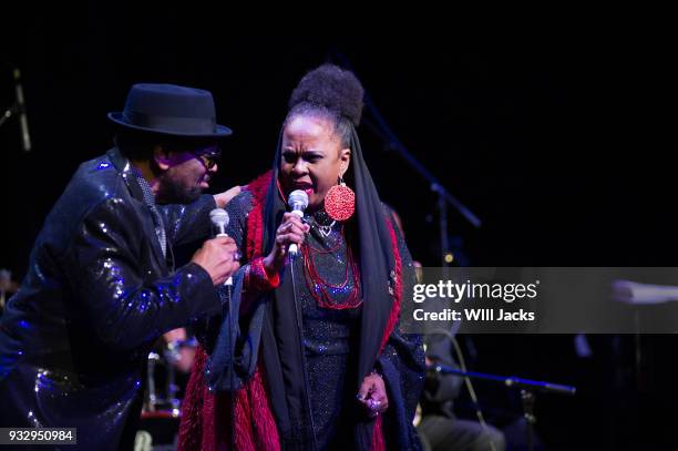 William Bell and Betty Wright perform together at GRAMMY Museum Mississippi on March 16, 2018 in Cleveland, Mississippi.