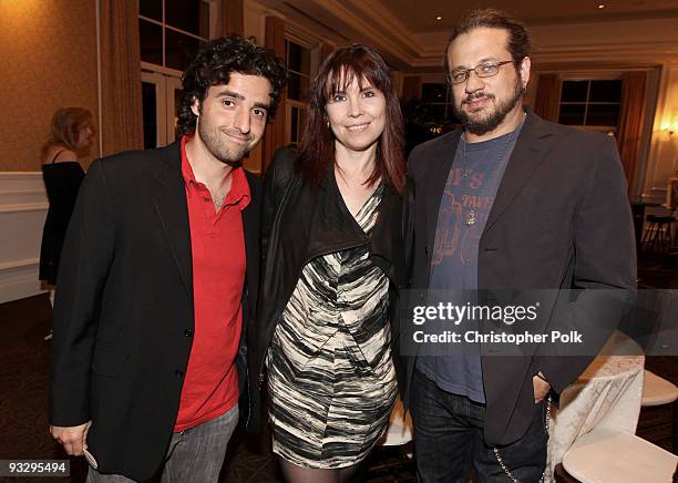 Actor David Krumholtz, professional poker player Annie Duke and actor Joe Reitman at the All In For Wishes Celebrity Poker Tournament For Make-A-Wish...