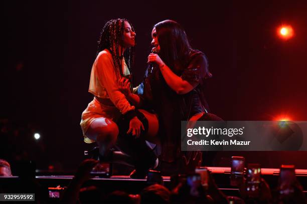 Demi Lovato performs onstage during the "Tell Me You Love Me" World Tour at Barclays Center of Brooklyn on March 16, 2018 in New York City.