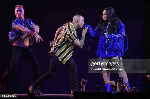 Demi Lovato performs onstage during the "Tell Me You Love Me" World Tour at Barclays Center of Brooklyn on March 16, 2018 in New York City.