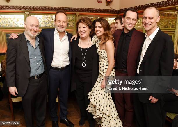 Joe Weisberg, John Landgraf, Margot Martindale, Keri Russell, Matthew Rhys and Joel Fields attend 'The Americans' Season 6 Premiere - After Party at...