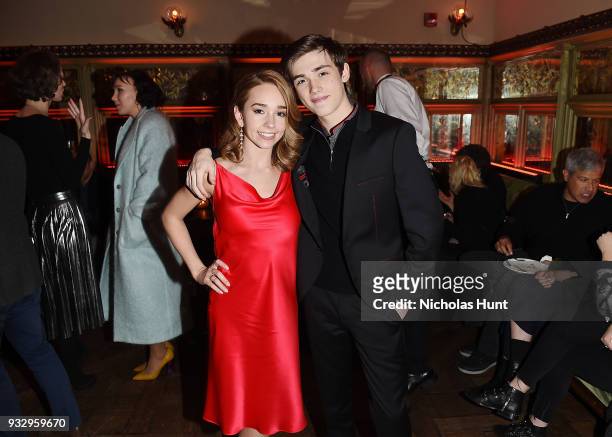 Holly Taylor and Keidrich Sellati attend 'The Americans' Season 6 Premiere - After Party at Tavern On The Green on March 16, 2018 in New York City.