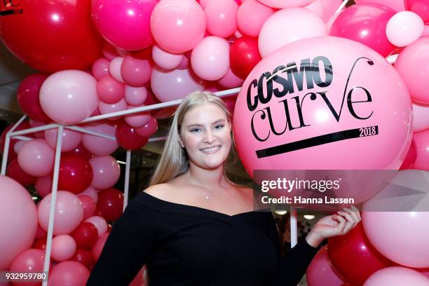 The Cosmo Curve casting winner, Sarah Bolt poses at the Cosmo Curve casting on March 17, 2018 in Sydney, Australia.