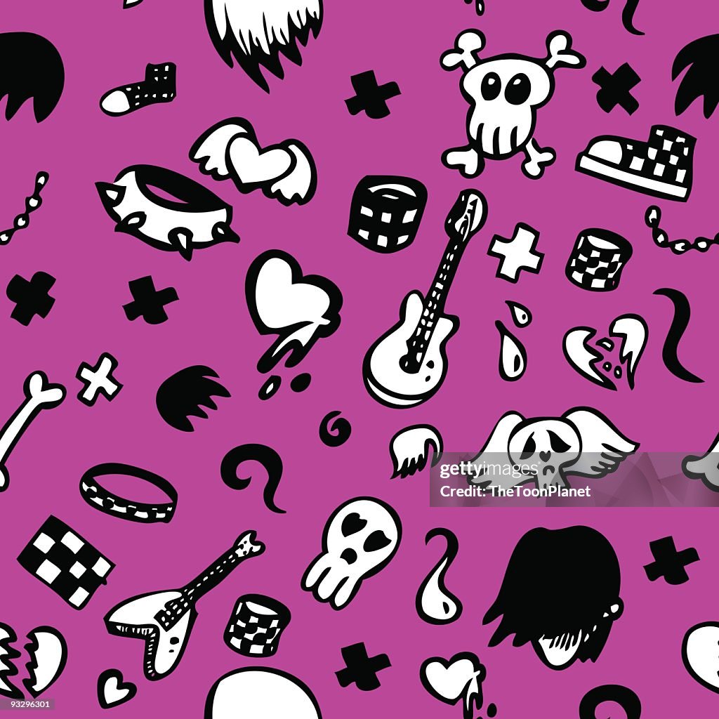 Emo Seamless Pattern High-Res Vector Graphic - Getty Images