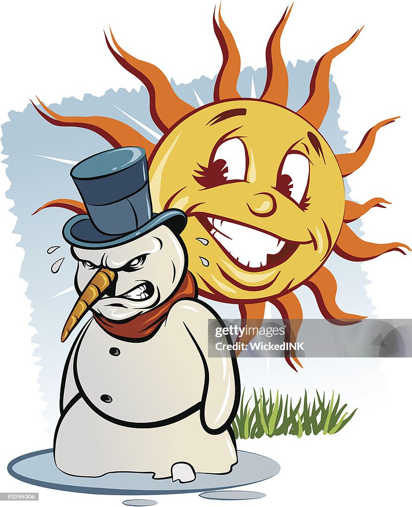 Disgruntled Melting Snowman High-Res Vector Graphic - Getty Images