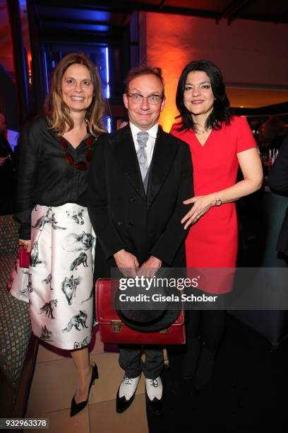 Sarah Wiener, Wigald Boning, Jasmin Tabatabai during the annual Carl Laemmle Producer Award at Kulturhaus Laupheim near Grosslaupheim Castle on March...