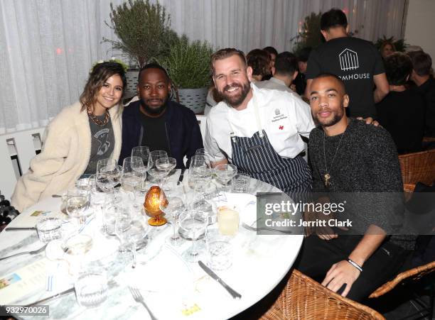 Erin Lim, Lamorne Morris, Nathan Peitso and Kendrick Sampson attend the Grand Opening of FARMHOUSE Los Angeles on March 16, 2018 in Los Angeles,...