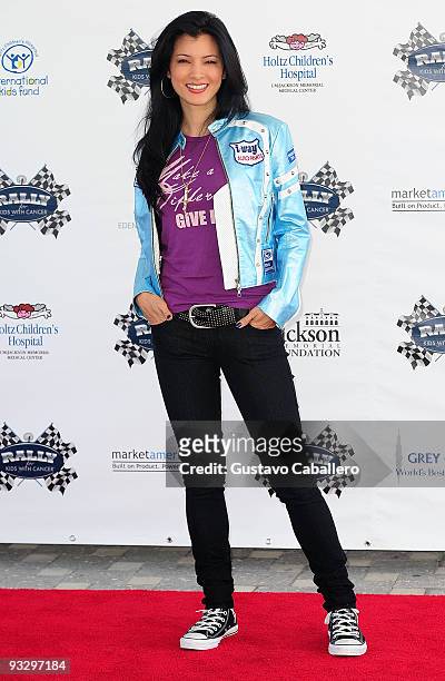 Kelly Hu attends The Rally For Kids With Cancer - Start Your Engines Brunch at Eden Roc Resort on November 21, 2009 in Miami Beach, Florida.